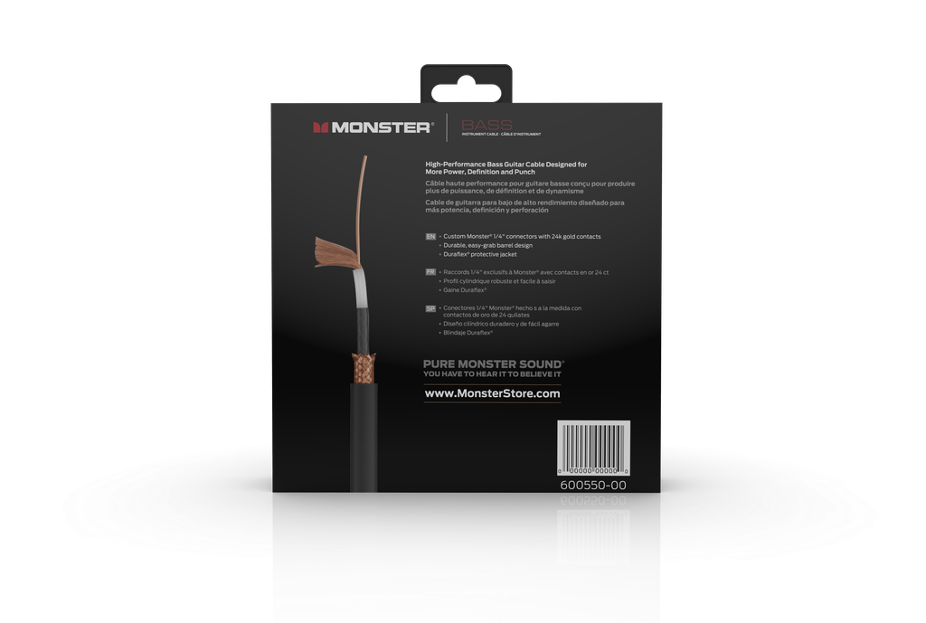 Monster® Prolink Acoustic Instrument Cable - Jack Mâle vers Jack Mâle 6,40m