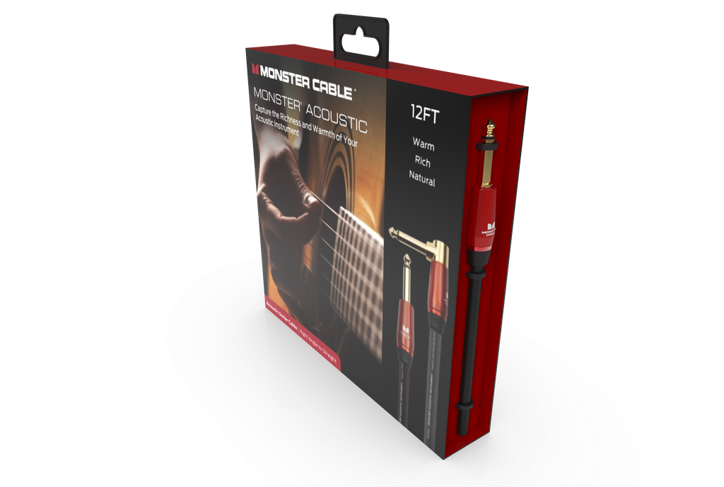 Monster® Prolink Acoustic Instrument Cable - Jack Mâle vers Jack Mâle Coudé 3,65m