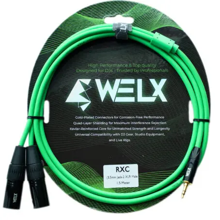 WELX RXC - 1.5m  [X2 XLR-M / X1 Mini TRS] Green
