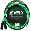 WELX RXC - 1.5m  [X2 XLR-M / X1 Mini TRS] Green
