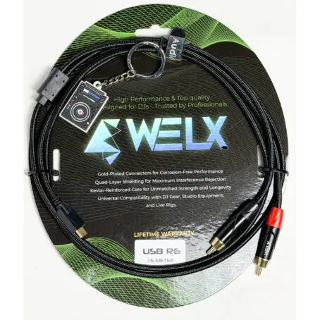WELX USB R6 / CRR (USB C- 2 RCA 1.5m) Black