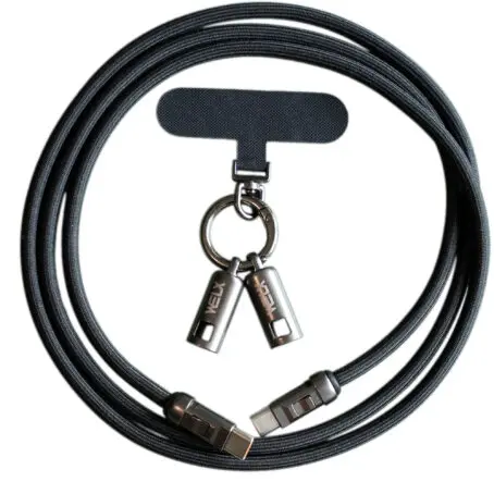 WELX USB F2  / C-C / SPLIT / Lanyard  / 120cmDarkblue