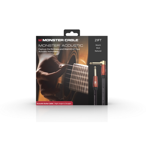 [600559-00] Monster® Prolink Acoustic Instrument Cable - Jack Mâle vers Jack Mâle Coudé 6,40m