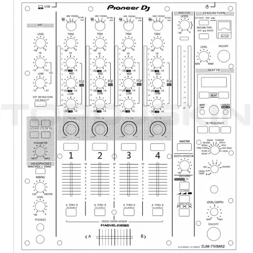 [TOPDJ750W] TOPDJSKIN PIONEER DJM750MK2