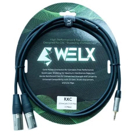 [WELXrr2o909n] WELX RXC 1.5m [X2 XLR-M / X1 Mini TRS]Black