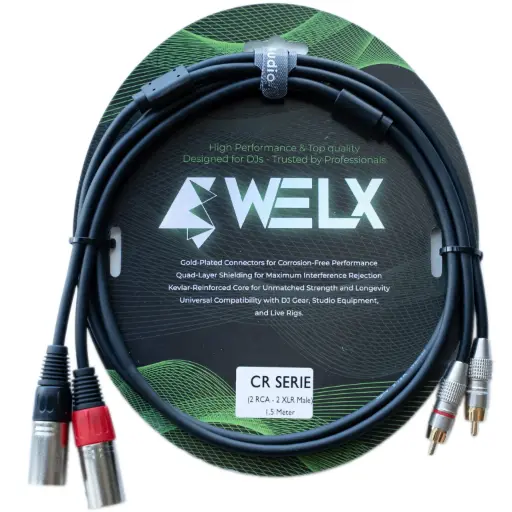 [WELXl4jkdsxy] WELX CR 1.5m (1pcs) [X2 RCA-M / X2 XLR-m]Black