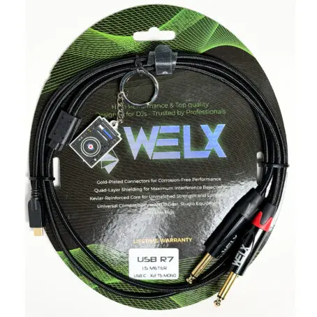 [WELXR7] WELX USB R7 / CRT (USB C- 2 TS 6.5mm 1.5m) Black